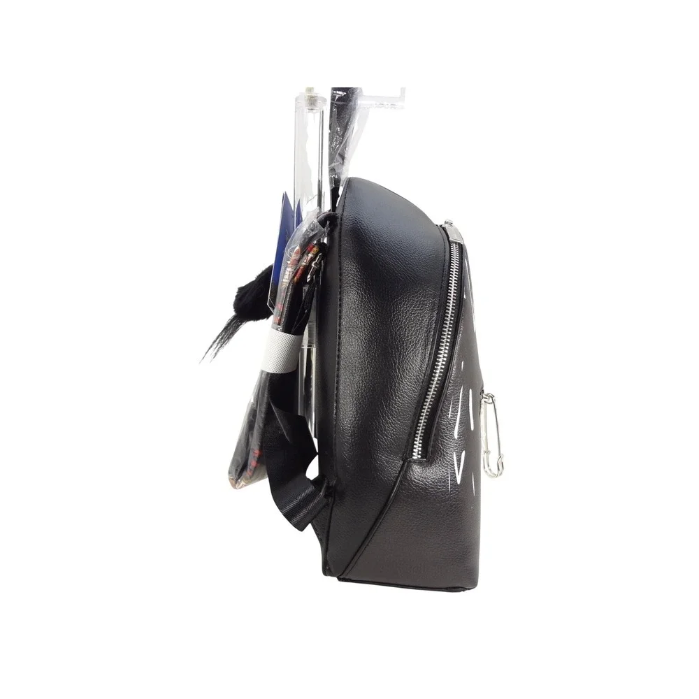 Danielle Nicole Disney Cruella Mini Backpack Black White NEW Pom Pom